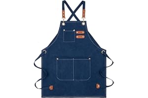 MAIGO Kids Apron - Waterproof Cotton Canvas Kids Apron with Pockets, toddler boy aprons, Kids Aprons for Cooking, Chef Pinafore for Kids age 8 9 10 11 12, Pinafore for Kitchen Baking Painting