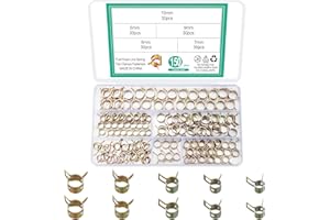 Vwoqiy 150 Stück Schlauchschellen, Schlauchfeder Federklemmen, Kraftstoffleitung Federbandschellen, Benzin Rohrschellen Set für Luftschlauch, Wasserleitung - 6mm/7mm/8mm/9mm/10mm