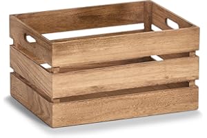Zeller Caja de Almacenamiento, Madera, Blanco Vintage, Metal, Naturaleza, 39 x 29 x 21 cm