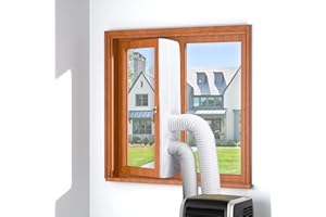 Fiitas Fensterversiegelung 400CM, Kit Fensterabdichtung für Mobile Klimageräte, Schließen*4, Einzel- und Doppelschläuche erhältlich, Ideal für Mobile Klimaanlagen und Trockner, kein Bohren, Weiß