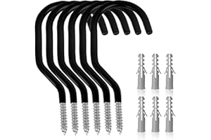 SWANLAKE GARDEN TOOLS SWANLAKE 6 Pack Heavy Duty Bike Hook, 6 inches, Capacity 100 LBS, Bike Hooks for Garage Wall and Bike Hooks for Garage Ceiling