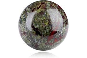 Sahoottie Blutstein Stein Kristallkugel 40mm Natürlich Kristalle Edelsteine Wahrsager Kugel Heilenden Kristallsteinkugeln für Heimdekoration Meditation Reiki Chakraausgleich Dekoration Geschenk