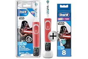 Oral-B Kids Brossettes de rechange pour Brosse à Dents Électrique Format Spécial Boîte Aux Lettres, Pack de 8, 3 ans et plus, Édition Star Wars & Kids Brosse à Dents Électrique par Braun, Star Wars
