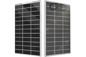 ECO-WORTHY Bifaziales Solarpanel120W 18V, Monokristallin Solarmodul für 12V Batterien, Photovoltaik, Solarpanel 12v ideal für Wohnmobil, Balkonanlage, Gartenhäuse, Boot