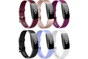 Oumida Lot de 6 bracelets de rechange souples et imperméables compatibles avec Fitbit Inspire/Inspire HR/Inspire 2 (lot C, S)