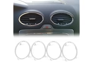 JOBOUND 4 pz. Aria condizionata addominali Anello del cerchio della decorazione della decorazione della decorazione del rivestimento del cromo for FORD Focus 2 2005-2013 Accessori automatici Fasce dec