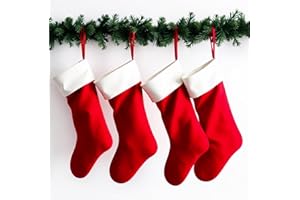 TK Gruppe Timo Klingler 4X rote Weihnachtsstrumpf - Nikolaussocken zum Aufhängen & Befüllen - Kamin Socken an Weihnachten & Nikolaus