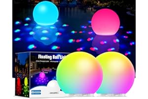 DeeprBlu 2025 Schwimmende Poolbeleuchtung mit Unterwasser Lichtshow, Vielfarbig Poolbeleuchtung Akku, Leuchten Ball LED Pool Lichter, Wasserdicht Whirlpool Beleuchtung, Badewanne Licht für Spa - 2 Stk