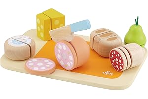 Trudi Tagliere Antipasto (17 pz) by Sevi | Giochi in legno bambini. Cibo finto da tagliare. Metodo creativo Montessori | 27x17cm | Giochi di imitazione | modello 83060