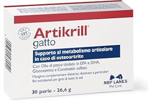 NBF LANES Artikrill Gatto Lot de 30 perles pour chat contre l'inflammation articulaire