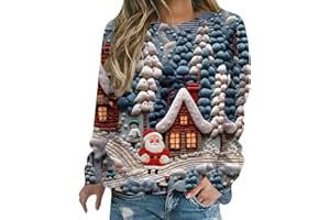 GÉNÉRIQUE Pull Moche de Noel Femme Pull Noel Rigolo Femme Hiver Sweatshirts Pull Noël Oversize Femme Sweat Drole Pull de Noel Femmes, Pull Noel Moche Grande Taille