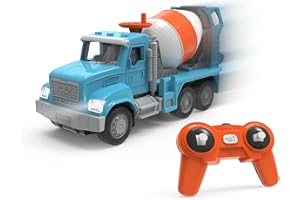 DRIVEN by Battat - 7" Remote Control Cement Mixer Truck Toy for Kids - Construction Vehicle with Rotating Drum, Lights & Realistic Sounds - Interactive Mixer for Boys & Girls Ages 3+