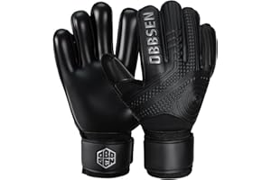 Obbsen Goalkeeper Gloves with Finger Spines, Football Goal Keeper Gloves with 4mm Latex for Super Grip Palm & Double Wrist Protection Funky Goalkeeping Gloves
