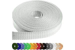 TECEUM 25 mm Webbing – Silver Gray – 23 m – Strong Webbing for Climbing Outdoors Indoors Crafting DIY (1” 25y)