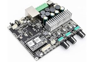 Arylic Carte d'amplificateur de caisson de basses, WiFi et Bluetooth 5.0 50 WX2 + 100 W Sub Class D sans fil avec Airplay Spotify Connect et télécommande pour haut-parleur Up2stream Amp 2.1