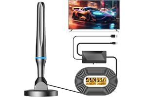 DGUPSP Antenne TV Intérieur Puissante TNT HD, 2025 Puissante Antenne TV Intérieur de Base magnétique puissante - 420km Réception Longue Portée à 360°, Compatible avec Portable 4K 1080P et Tous Les TVs - Bleu