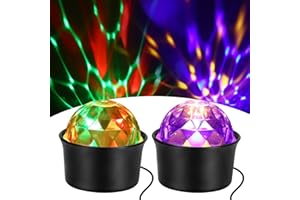 PALMCEE 2-Pack Disco Lights, Mini DJ Atmosphere Lights, Portable USB Disco Lights with Automatic and Sound Control Modes Mini DJ Lights for Parties, Birthdays, and Events