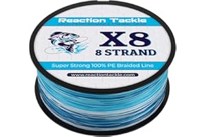 Reaction Tackle Braided Fishing Line - Pro Grade Power Performance for Saltwater or Freshwater - Colored Diamond Braid for Extra Visibility