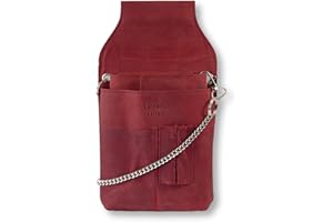 LEONARDO VERRELLI Kellner Geldbörse aus Leder, Kellnerbörse, Geldbeutel, Damen Herren Portemonnaie mit oder ohne Holster, Steck-Tasche, mit Kette und großem Münzfach
