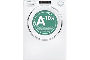 Candy Smart Pro Inverter CSO 6106TWMC1-S, Lavatrice a carica frontale, 10 KG, Classe A-10%, 1600 giri, 78 dB, Cicli Rapidi, 16 programmi, Bianco, AxLxP 85x60x58 cm [Classe di efficienza energetica A]