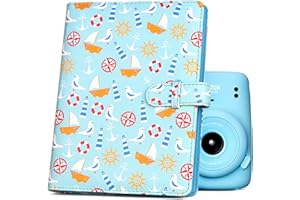 Rieibi 128 Pockets Instax Mini Photo Album, Wallet PU Leather Photo Album for Fujifilm Instax Mini Evo/12/11/8/9/7s/25/70/90 Instant Camera, Shine Colorful Photo Album for Polaroid