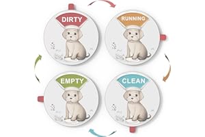 DUVLIET Chefkoch-Hund Geschirrspüler Magnet Clean Dirty Zeichen, Clean Dirty Running Empty Schild für Geschirrspüler, Spülmaschinenmagnet Sauber Schmutzig Zeichen Clean Dirty Sign mit doppelseitigem Kleber