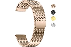 Fullmosa Pasek do zegarka 22 mm ze stali nierdzewnej Wymienny pasek magnetyczny zapięcie do Samsung Galaxy Watch 46 mm/Huawei GT 2 46 mm/Garmin Vivoactive 4/Fossil gen 5e/gen 6, różowe złoto