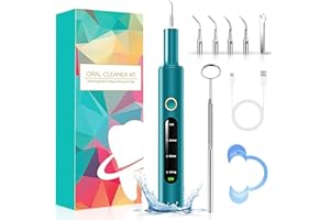 KITBEZN Zahnreinigung Set Zahnsteinentferner Mensch für Pflege von Zahn Zu Hause Zahnreinigungsset 4 einstellbare Modi und 4 austauschbare Reinigungsköpfe IPX6 Wasserdicht
