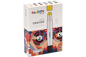 CARIOCA Plus I Pastello Artistico I Adatto a più superfici I Per tecniche umide e secche I Scatola rigida con 12 pezzi