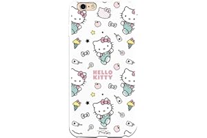 Personalaizer Funda Silicona Flexible Transparente para iPhone 6 Plus - 6S Plus con Diseño de Hello Kitty y Patrón de Stickers - Estilo Kawaii - Carcasa TPU