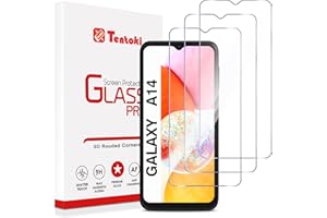 Tentoki Verre Trempé pour Samsung Galaxy A14 5G/4G 6,6 Pouces, [lot de 3] vitre Protection écran -sans Bulles d'air -[0.26mm] [Anti Rayures, Dureté 9H] Ultra Transparent