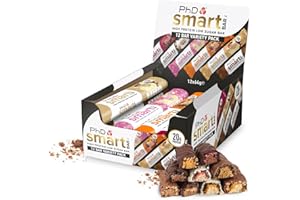 PhD Nutrition Smart Protein Bar Low Calorie, Nutritional Protein Bars/Protein Snacks, High Protein Low Sugar, Variety Pack, 20g of Protein, 64g Bar (12 Pack)