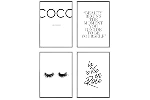 Heimlich Cuadros Decorativos - SIN Marcos -Decoración Colgante para Paredes de Sala, Dormitorios y Cocina - Arte Mural| 4 Piezas en DIN A4 (21x30cm) | » Coco «