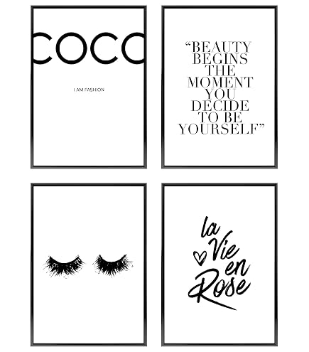6 Posters Déco Salon MONOKO - Format A4 (21x29.7cm) - Papier 300g/m² Mat - Style Scandinave Noir & Blanc