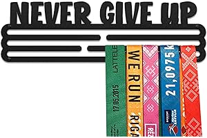 United Medals Never Give Up Sports - Soporte de Acero para Colgar medallas, Marco de Montaje en Pared