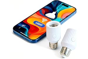 LoraTap Portalampada WLAN, set da 2 pezzi, adattatore intelligente E27 con controllo app Smart Life, compatibile con controllo vocale Alexa, adattatore luce WLAN per lampade da soffitto, armadi e