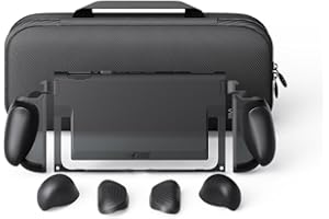 Savage Raven by Skull & Co. FissionGrip Bundle (Carrying Case included): Dockable Split Protective Case for Nintendo Switch 2 (2025), Slim PC Shell with Detachable Grip Cover-Black