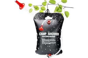 CEWROM Doccia solare da campeggio, 20 l, borsa da doccia portatile a energia solare, per esterni, da giardino, per doccia a energia solare, per esterni, con soffione doccia, tubo per giardino
