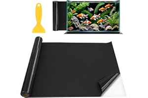 Sythrix Fish Tank Background, Black Aquarium Backdrop Aquarium Background Fish Underwater World Wallpaper Poster can be Cut for Fish Tank Decoration (Black 40 * 200cm)
