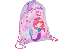 PERLETTI Sac a Dos Cordon de Serrage Rose pour Fille - Sac de Voyage Enfant Léger pour Chaussures Réglable Lavable - Sac de Sport Piscine Coloré Fuchsia Gym Natation Danse Fillette Filles