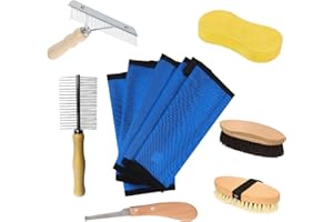 AMZENTIALS - Ensemble de 4 Guetre Anti Mouche Cheval | Bottes Antimouches pour Chevaux (Ensemble de 4), 45,7x35,5 cm, Kit de Nettoyage Inclus | Bottes pour Chevaux