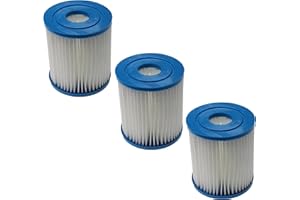 vhbw 3 x wkład filtrujący kompatybilny z basenem Bestway Flowclear 58381 (1,249 l/h) (1,249 l/h) , pompa filtrująca - filtr do wody, niebieski, biały