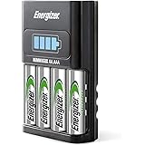 Energizer Battery Charger, Recharge 1-Hour, for AA and AAA Batteries (4 AA Rechargeable Batteries Included)