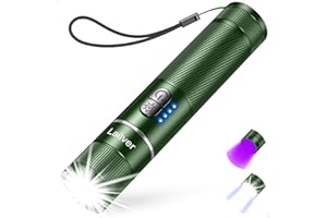 Laitver Torcia LED Ricaricabile/Torce UV 2 in 1,Super Luminoso Torcia con UV 395nm Ultravioletti, 6 Modalità, Zoomabile Flashlight per Illuminazione, Rilevamento Macchie di Urina di Animali Domestici