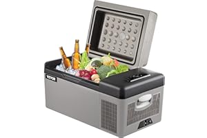VEVOR 20L Autokühlschrank Kompressorkühlbox Edelstahl Urlaub Isolierbox Mini Kühlschrank Kühlbox Auto und Steckdose