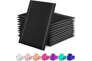 GSSUSA #000#000 Lot de 50 enveloppes à bulles rembourrées auto-adhésives pour envoi postal, 10,2 x 20,3 cm, noires