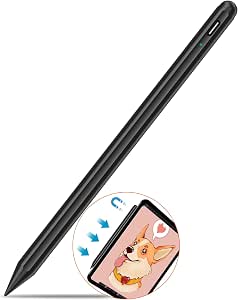 Stylet AT-MIZHI Pour IPad 2018-2022 - 2e Génération, Rejet De La Paume, Pointe Précise 1mm, Recharge USB-C - Compatible IPad 9/8/7/6, Air 3/4, Mini 5/6, Pro 11/12.9