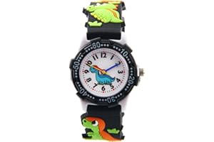 ele ELEOPTION Children's Watch Waterproof 3D Cute Cartoon Round Dial Silicone Rubber Band Quartz Wrist Watch Xmas Gift for Little Girls Boy Kids Children Environmental Friendly