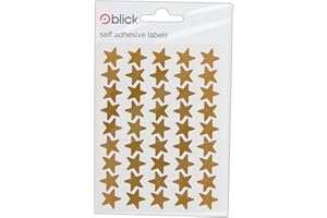 Blick Labels, Metallic Gold, Self Adhesive Stickers, Stars, 14mm, 135 Labels, for Home, Office, Family, School, Holiday Calendar Organising, Planner, Rewards Chart, Colour Coding