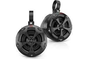 Pyle PLUTV41BK 2-vägs dubbla vattentäta off-road-högtalare, 10 cm (4 tum) 800 watt marin kvalitet Wakeboard-tornhögtalarsystem, full räckvidd utomhusljud stereohögtalare för ATV, UTV, Quad, Jeep, båt